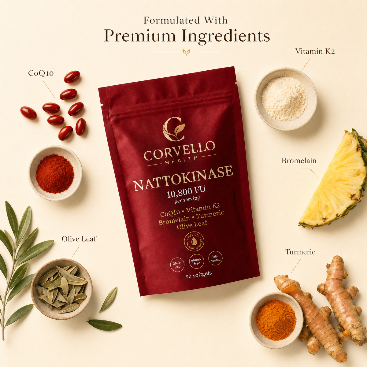 Corvello Health Nattokinase ingredients
